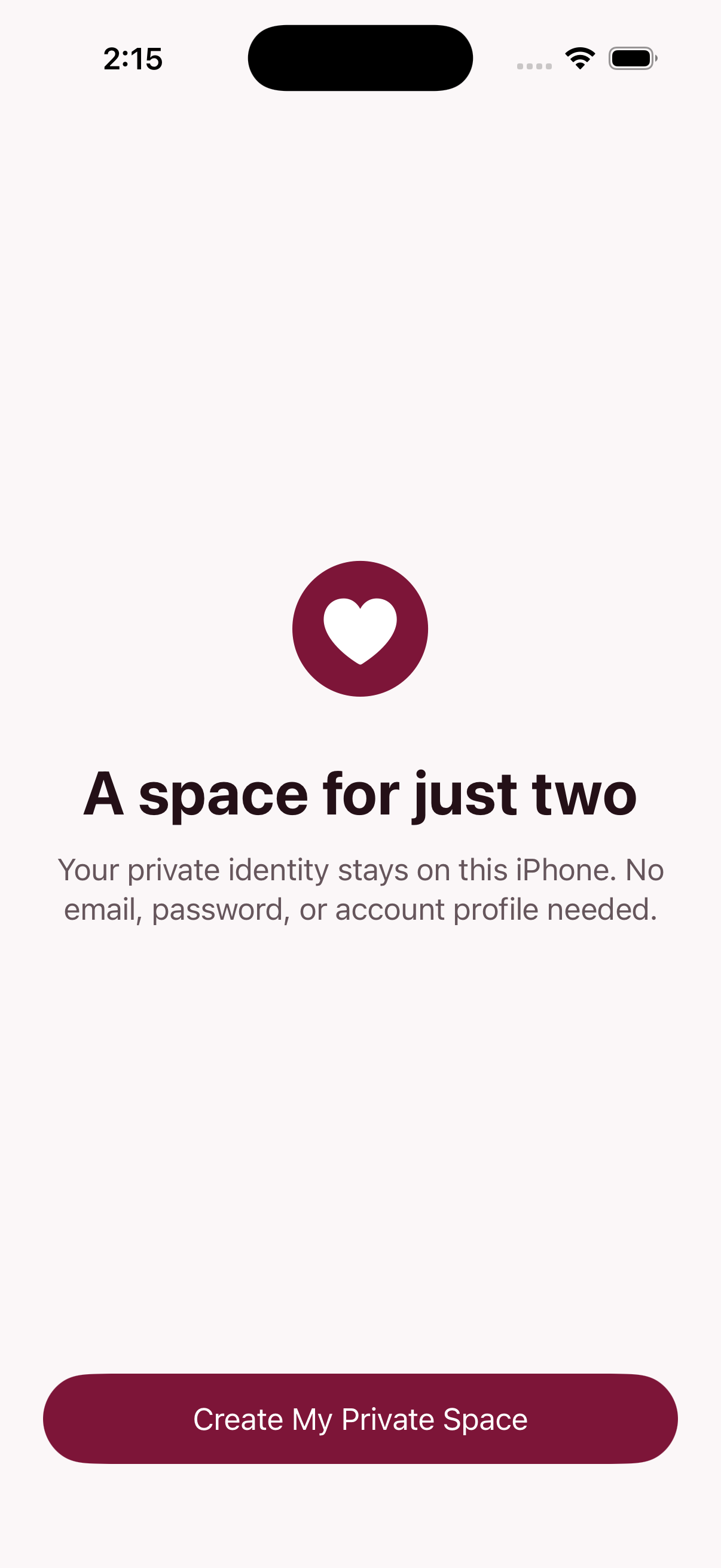 Garnet Thread welcome screen on iPhone